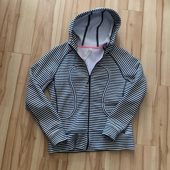lululemon athletica Tops - Lululemon Stripped Scuba Hoodie - 10